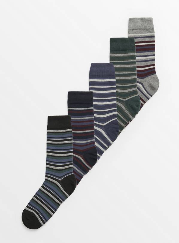 Core Stripe Ankle Socks 5 Pack 6-8.5
